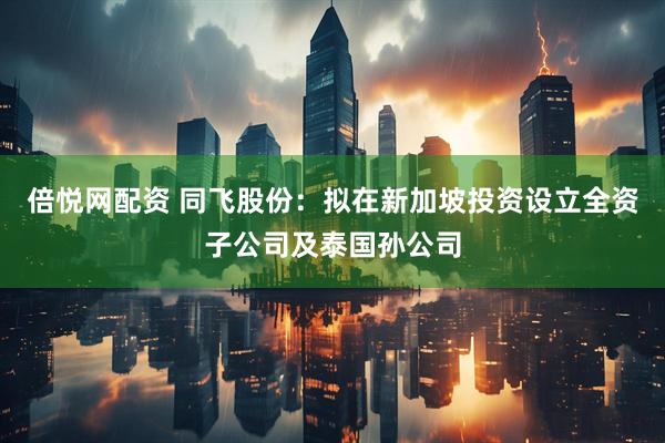 倍悦网配资 同飞股份：拟在新加坡投资设立全资子公司及泰国孙公司